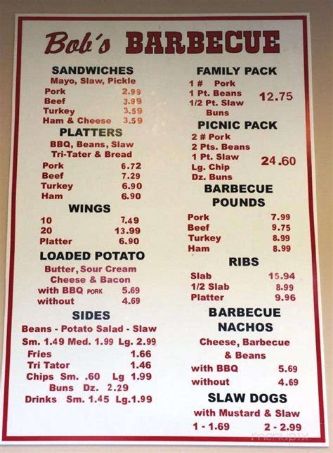 bob's bbq smyrna tn menu.